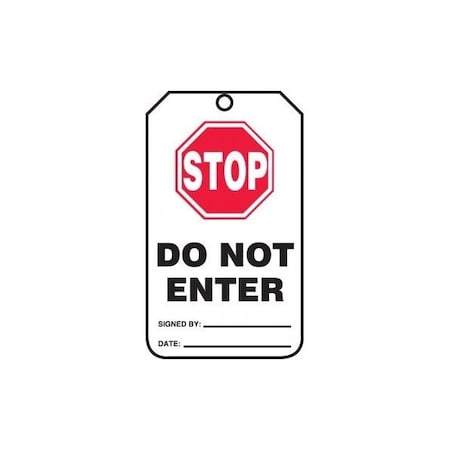 Accuform Safety Tags, STOP DO NOT ENTER, 5.75in x 3.25in, PF-Cardstock, 25PK MDT910CTP